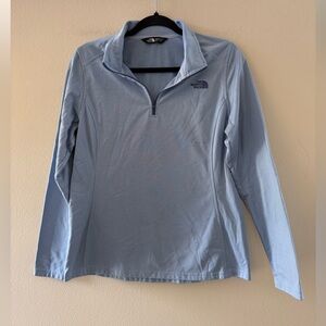The North Face Women's Light Blue Quarter-Zip Athletic Pullover